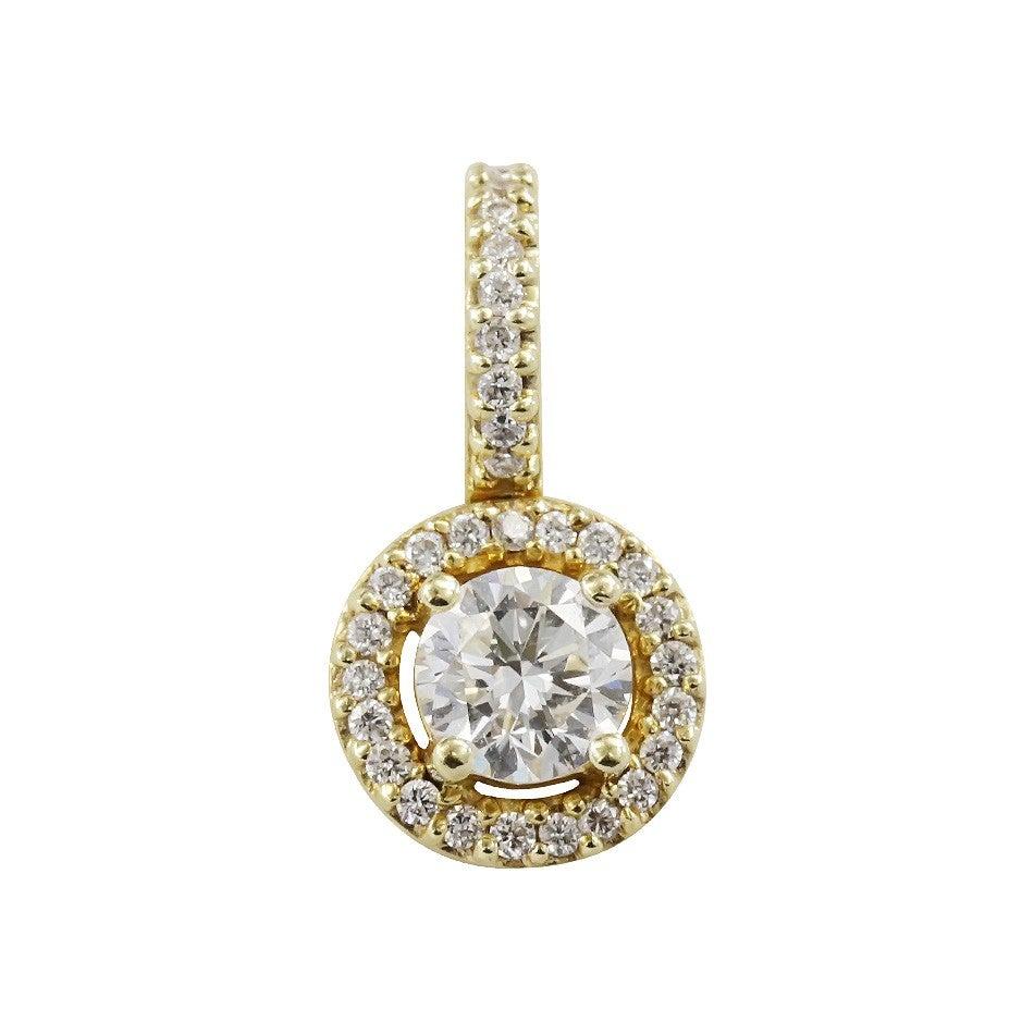 White Diamond Yellow Gold Statement Pendant In New Condition For Sale In Montreux, CH