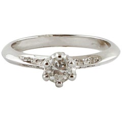 White Diamonds, 18 Karat White Gold Engagement Ring