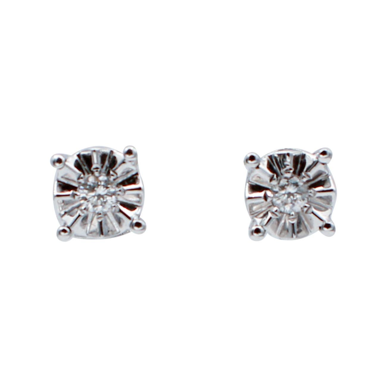 White Diamonds, 18 Karat White Gold, Stud Earrings