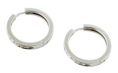 White Diamonds, 18 Karat White Gold Modern Style Hoop Earrings