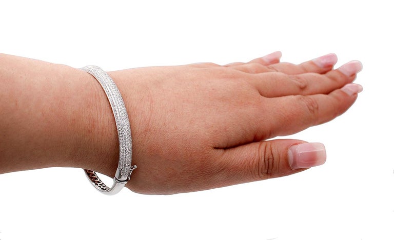 White Diamonds, 18kt White Gold Modern/Cuff Bracelet 1
