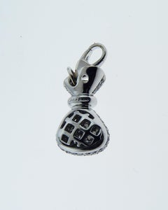 White Diamonds and 18 Karat Gold Money Bag Charm by Crivelli