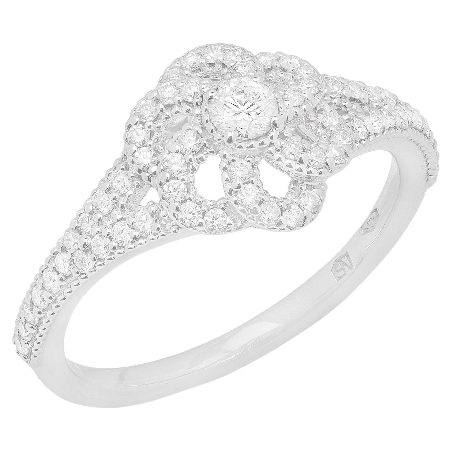 White Diamonds and 18k White Gold Engagement Ring