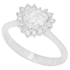 White Diamonds and 18k White Gold, GIA Certificate, Engagement Ring