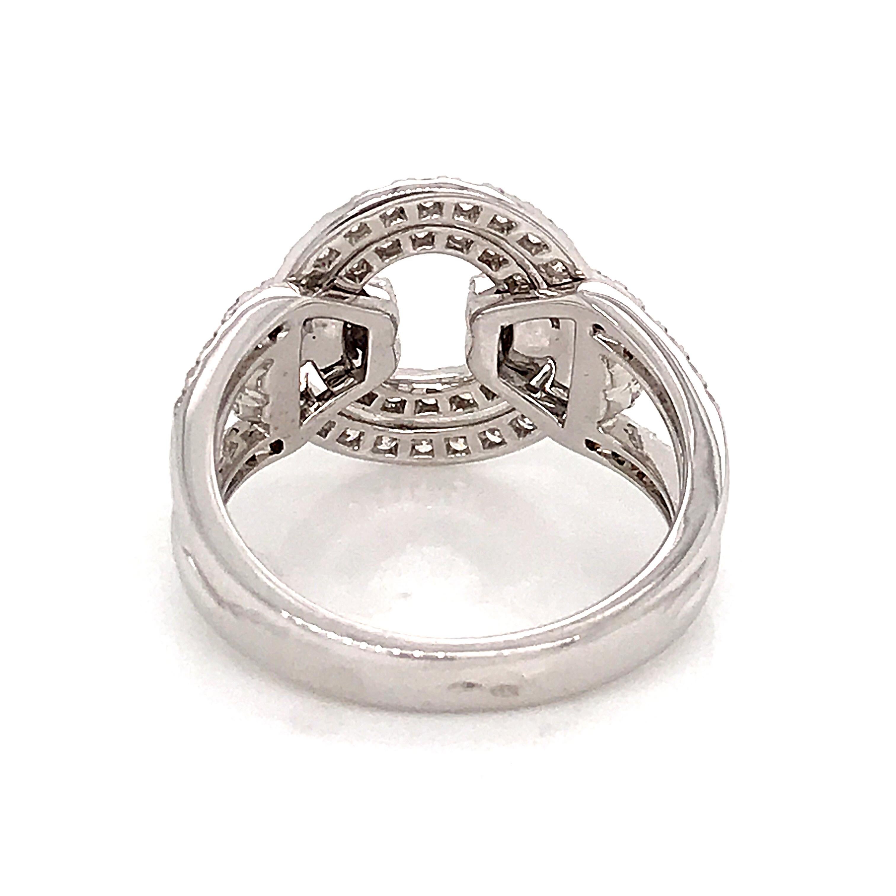 White Diamonds and White Gold 18 Karat Articulated Circle Ring In New Condition In Vannes, FR