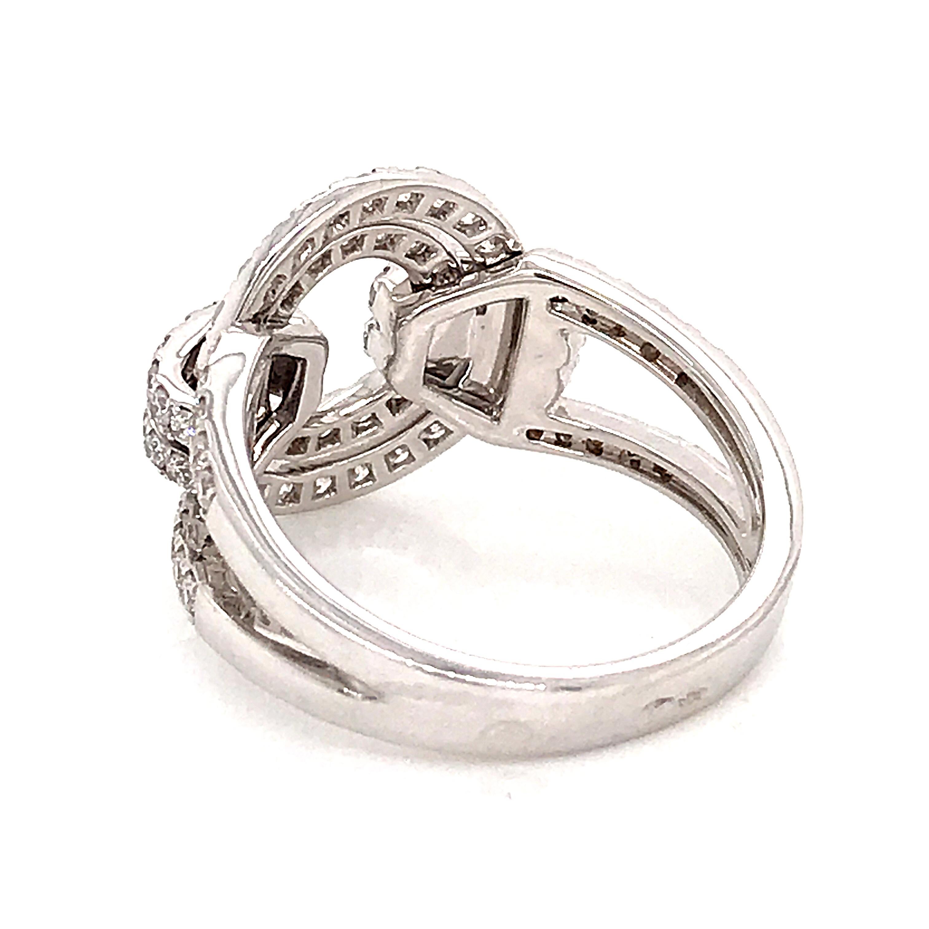 Women's White Diamonds and White Gold 18 Karat Articulated Circle Ring