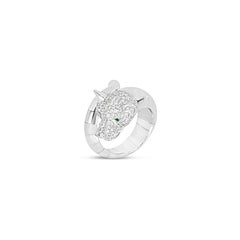 White Diamonds emerald white Panther Bypass Ring