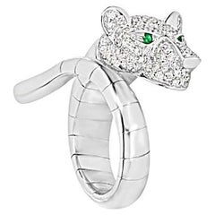White Diamonds emerald white Panther Bypass Ring