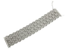 White Diamonds Flower Theme White Gold Carpet Bracelet
