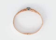 Bracelets jonc London bule topaze et diamants blancs, circonférence 20,5 cm