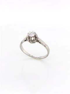 White Diamonds Old Ring White Gold 18 Karat