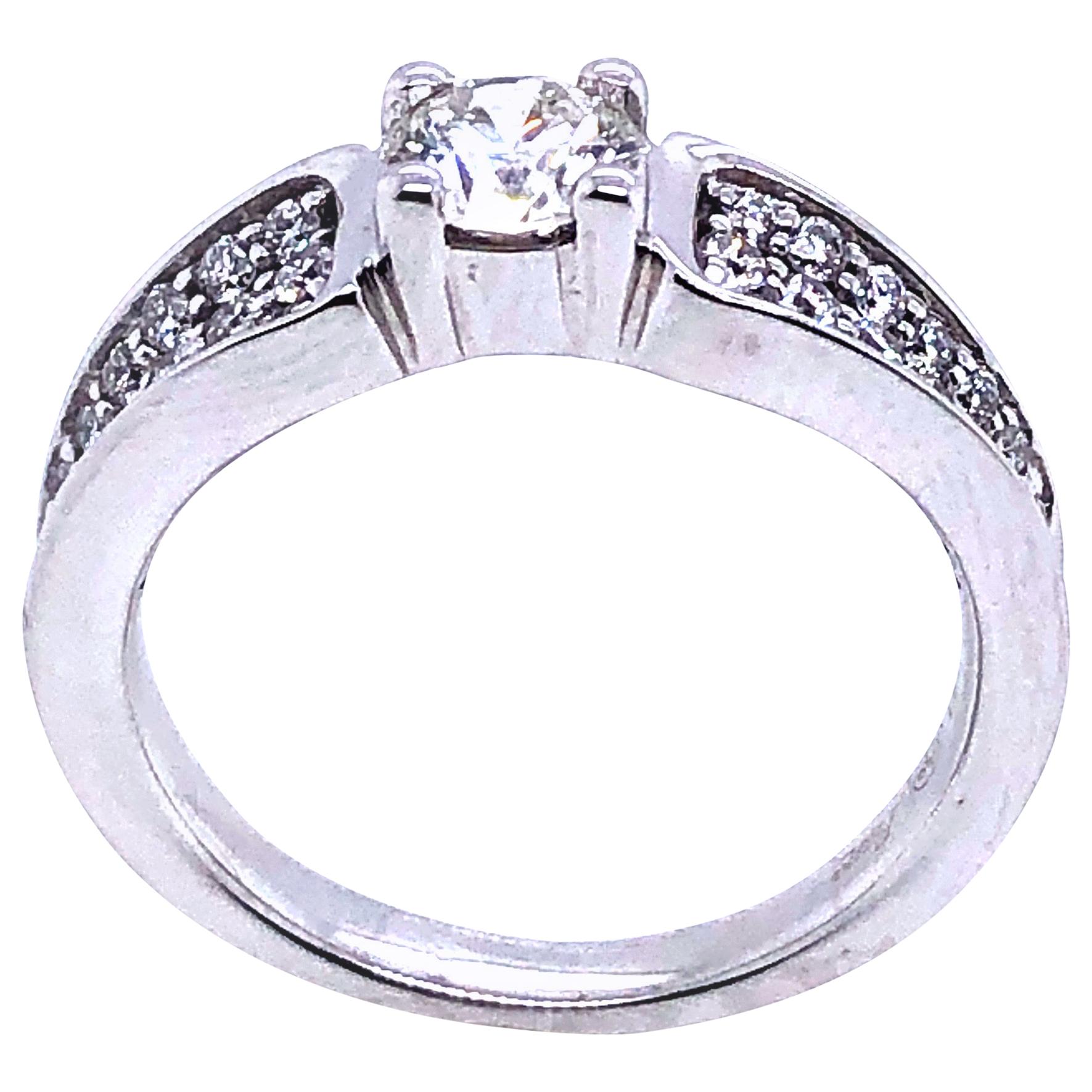 White Diamonds on White Gold Ring 18 Karat