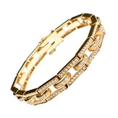 Gliederarmband aus Roségold mit weißen Diamanten, hergestellt in Italien