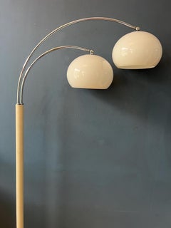 White Dijkstra Double Arc Space Age Mushroom Floor Lamp, 1970s