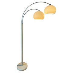 White Dijkstra Double Arc Space Age Mushroom Floor Lamp, 1970s