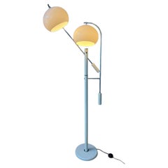White Dijkstra Mushroom Swing Arm Space Age Floor Lamp, 1970s