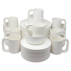 Used White Dinnerware by Vignelli for Heller - Set of 32