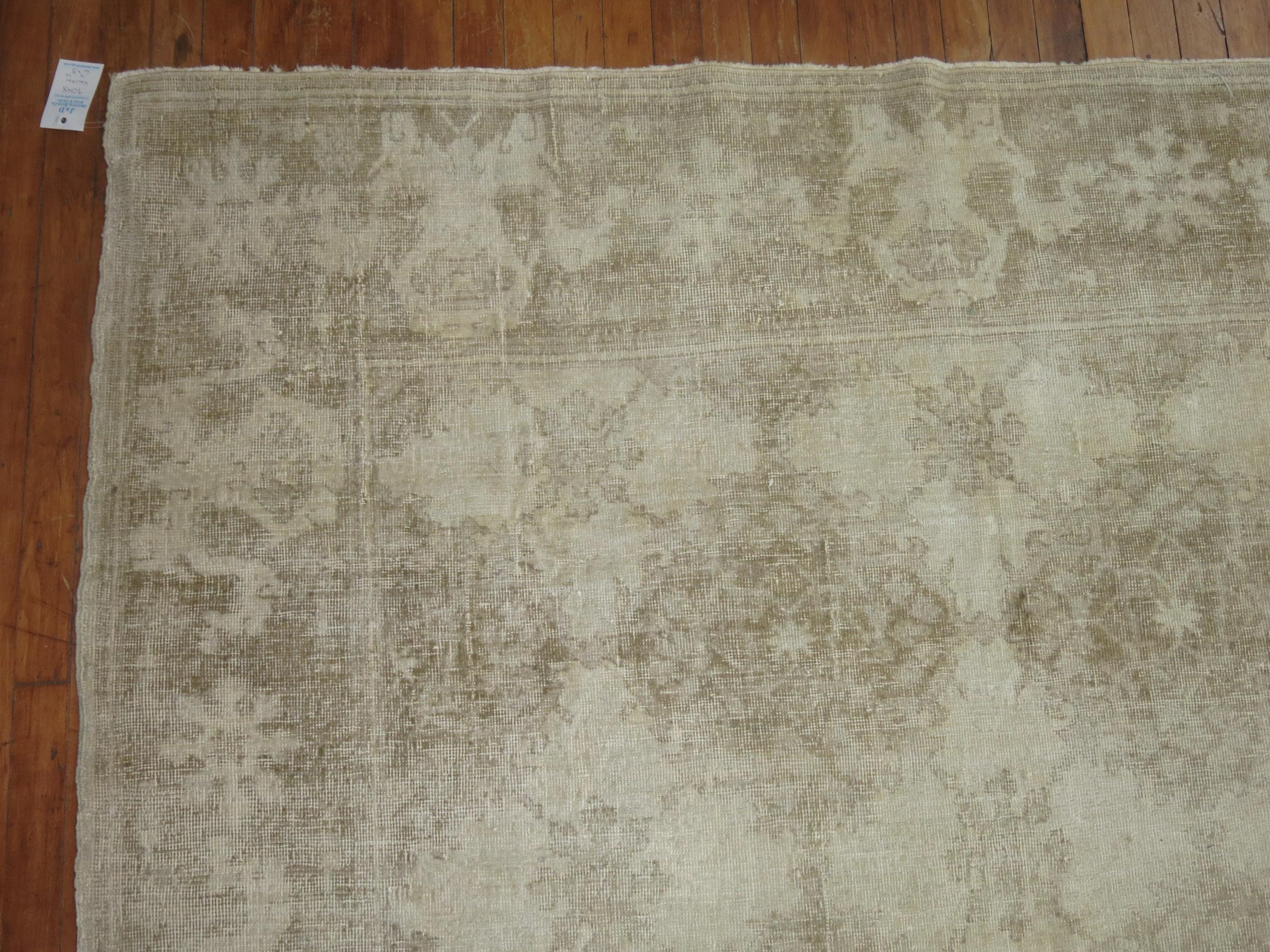 20th Century White Distressed Vintage Khotan Rug