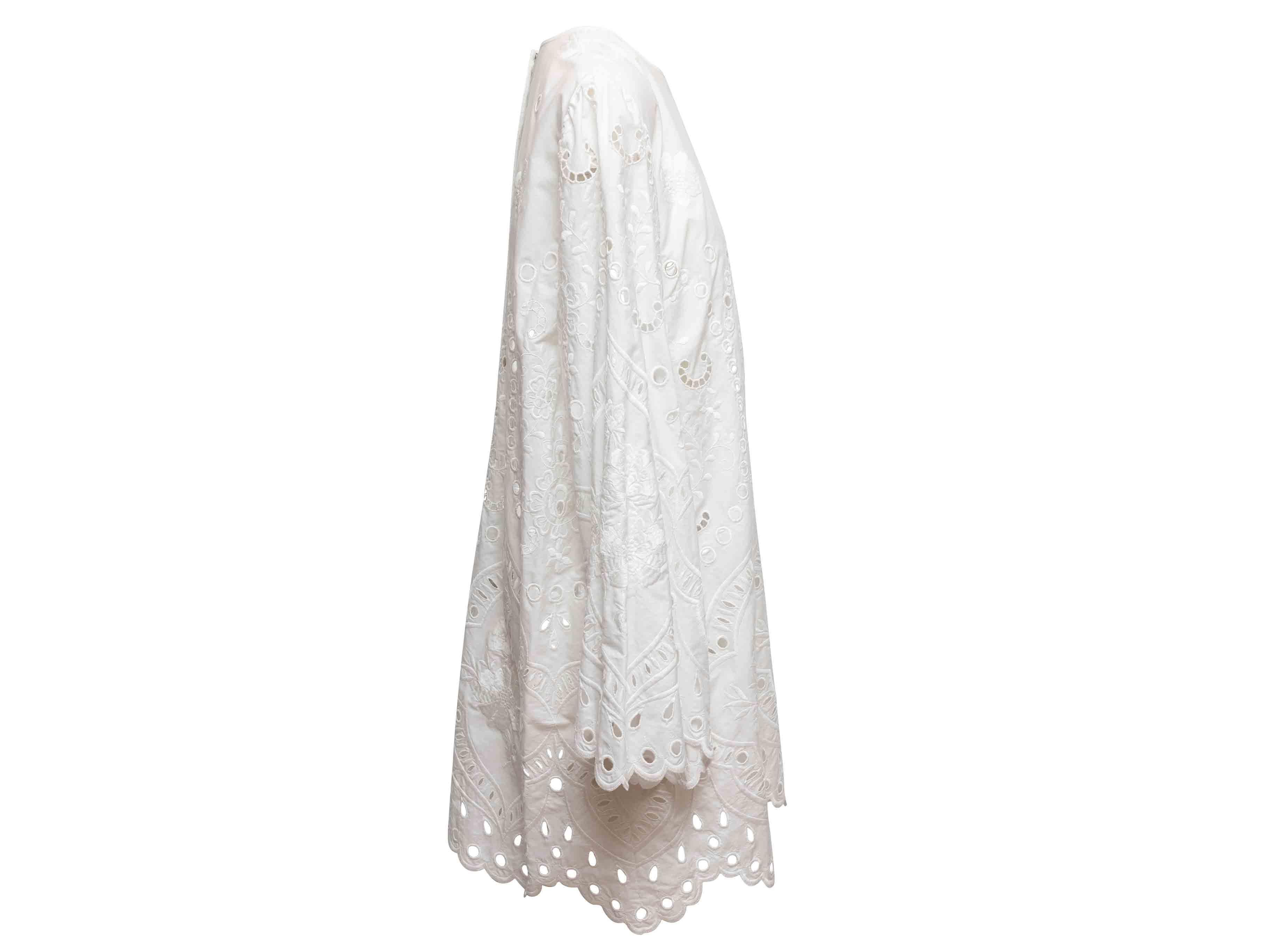 Weißes Dolce & Gabbana Langärmeliges Ösenkleid Größe IT 52 (Grau) im Angebot
