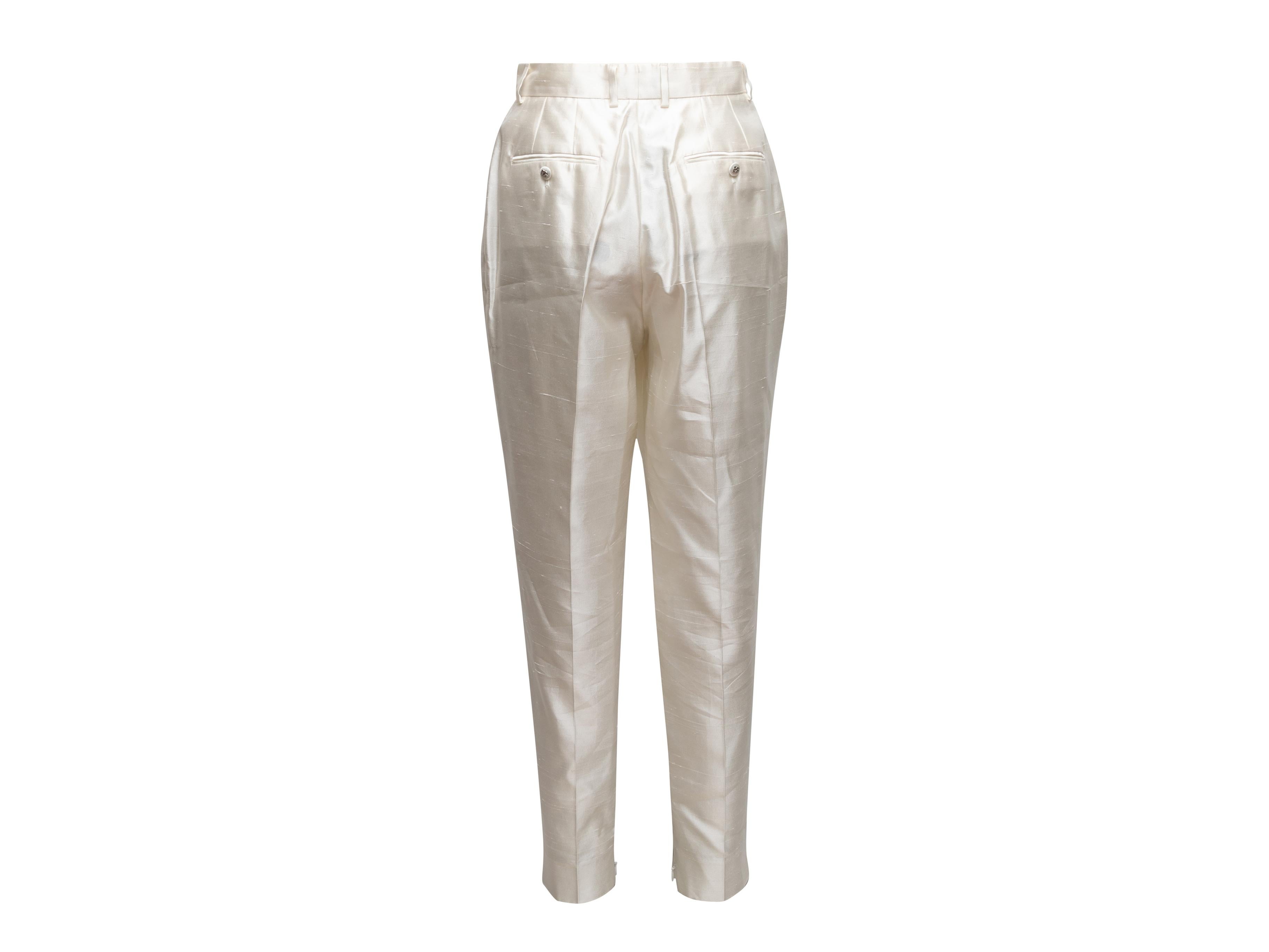 White Dolce & Gabbana Silk Tapered Trousers Size IT 44 1