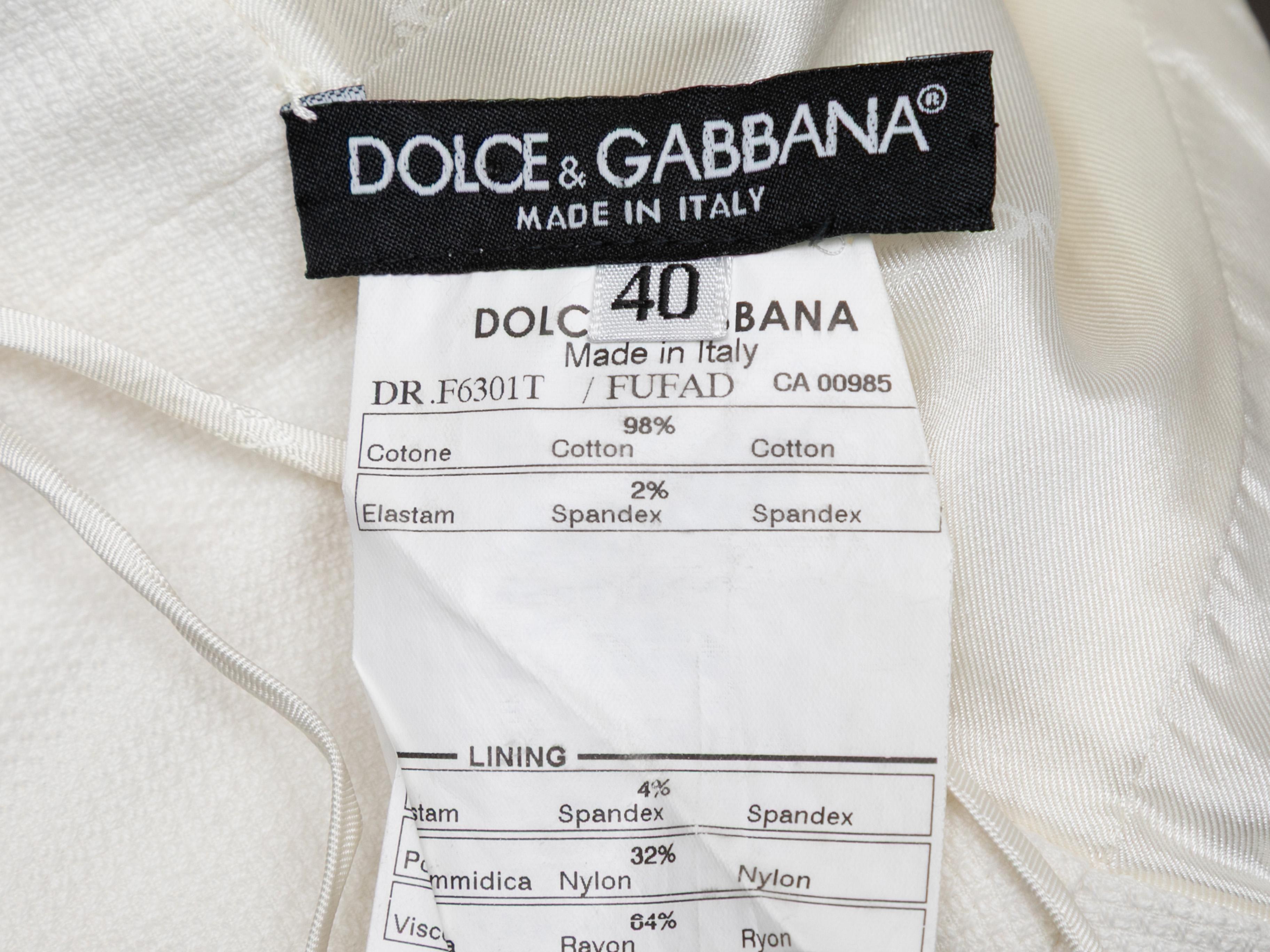 Women's White Dolce & Gabbana Sleeveless Mini Dress Size IT 40