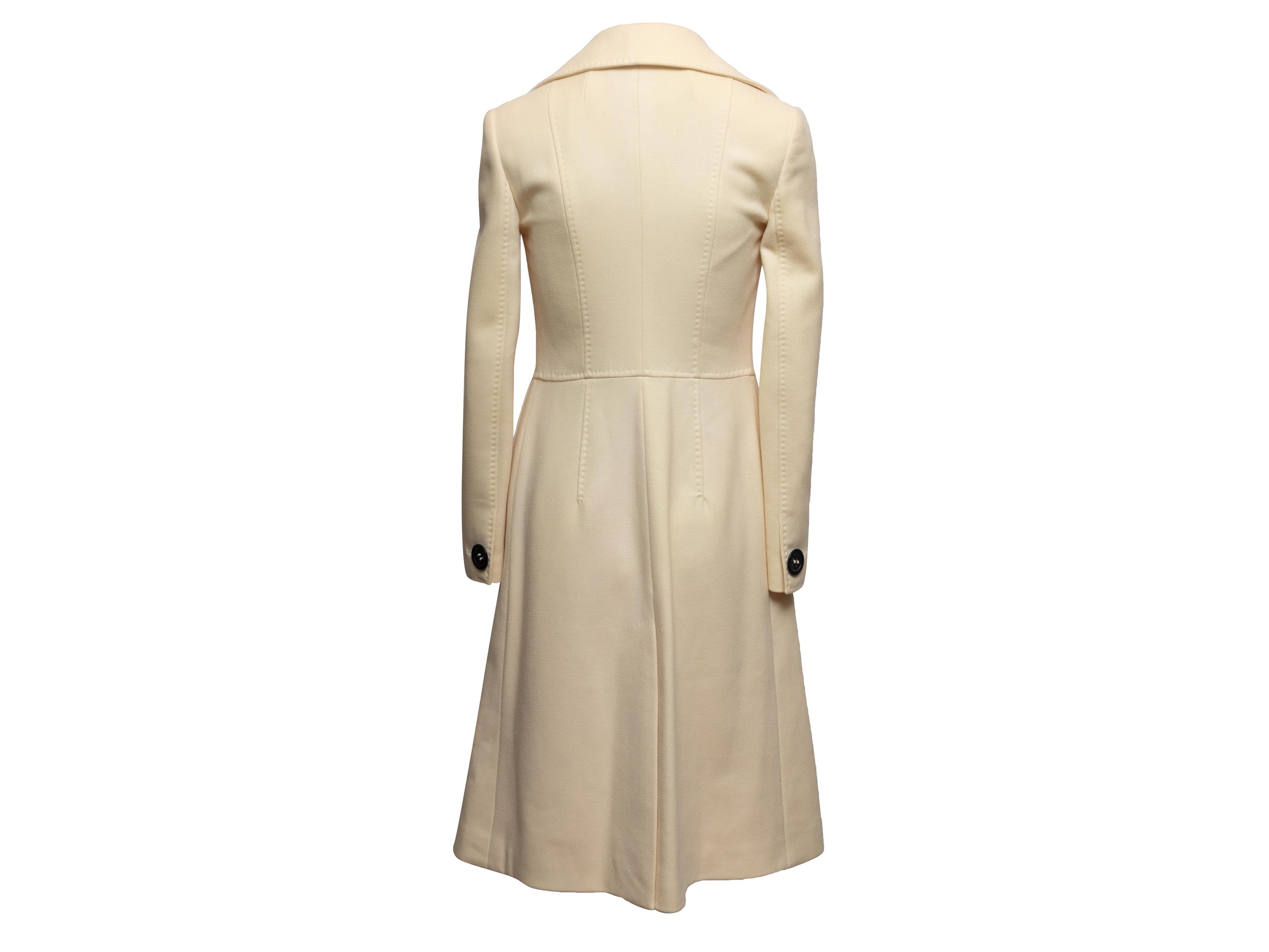 Bianco Whiting Dolce & Gabbana Cappotto lungo in lana vergine a doppio petto taglia IT 38