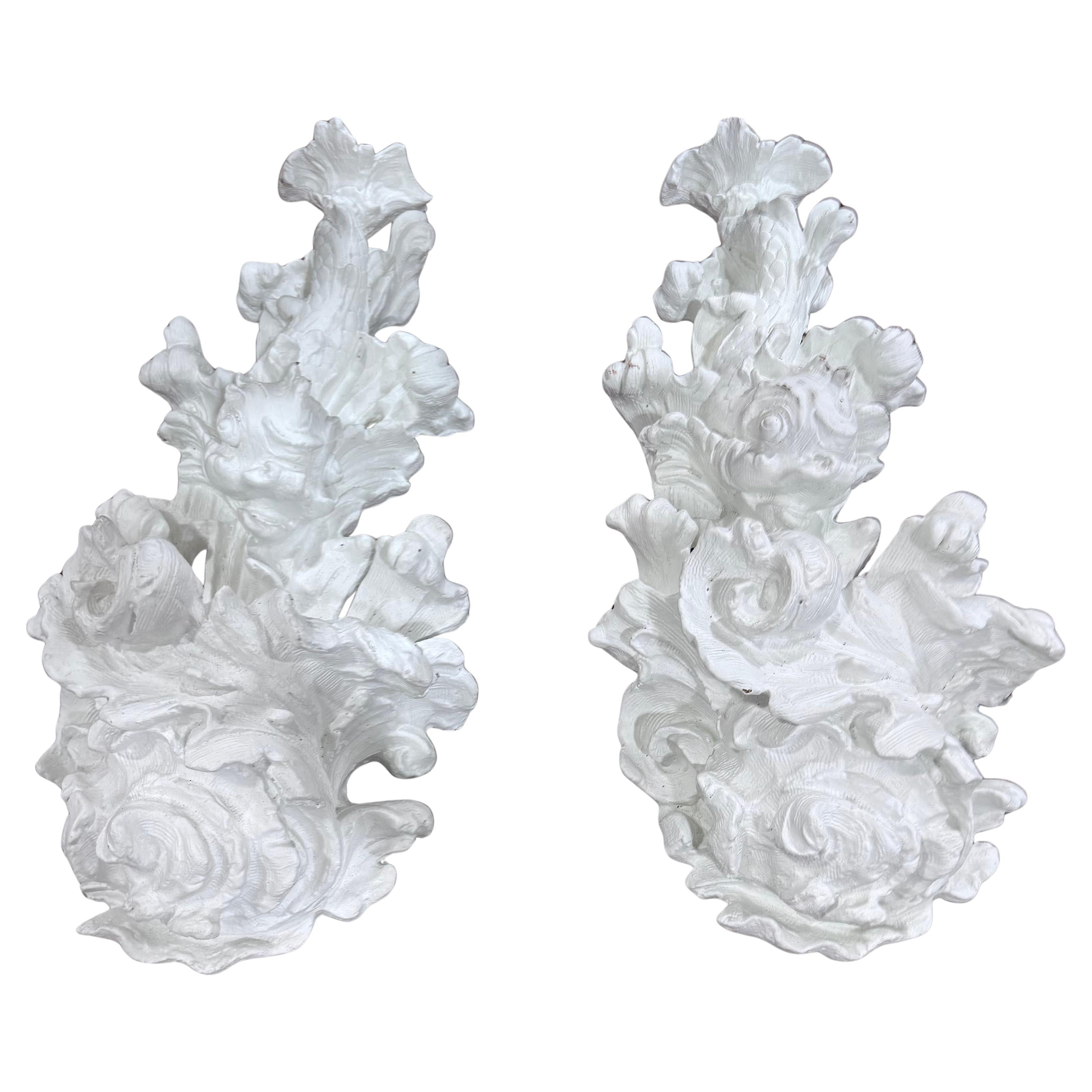 White Dolphin Wall Appliqués, A Pair