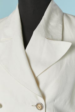 White double-breasted jacket with branded Medusa button VERSACE JEANS COUTURE