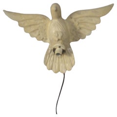 White Dove Carved Wood Wall hanging Lamp