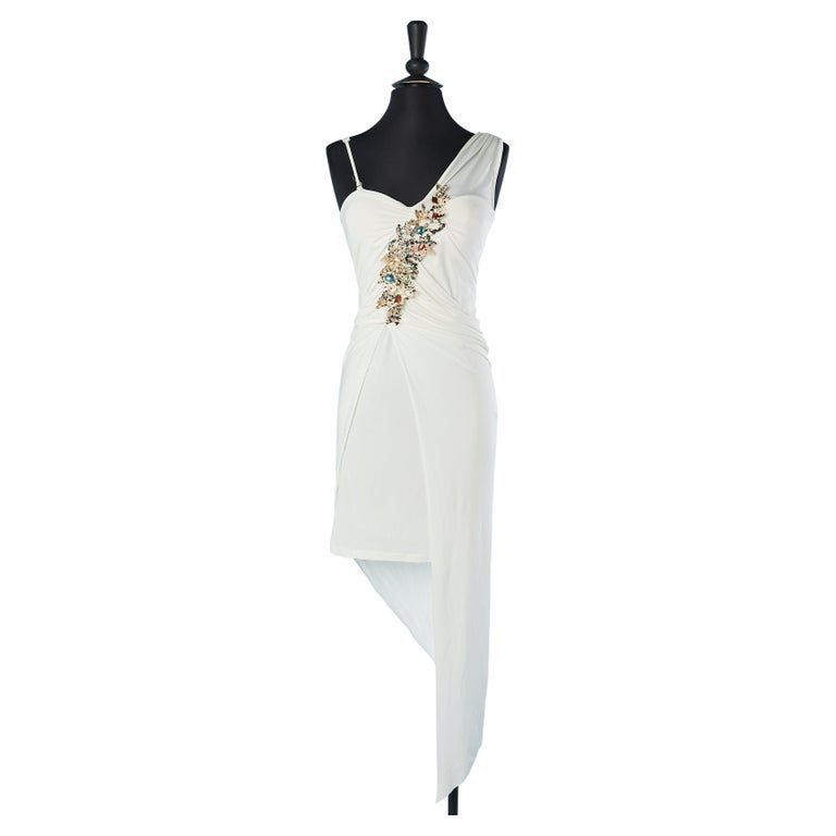 sachin and babi light blue dress Mesh Long Sleeve White Rhinestone Mini Dress – Victray main image 0
