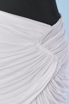 Mini jupe drapée en jersey stretch blanc ALEXANDRE VAUTHIER New