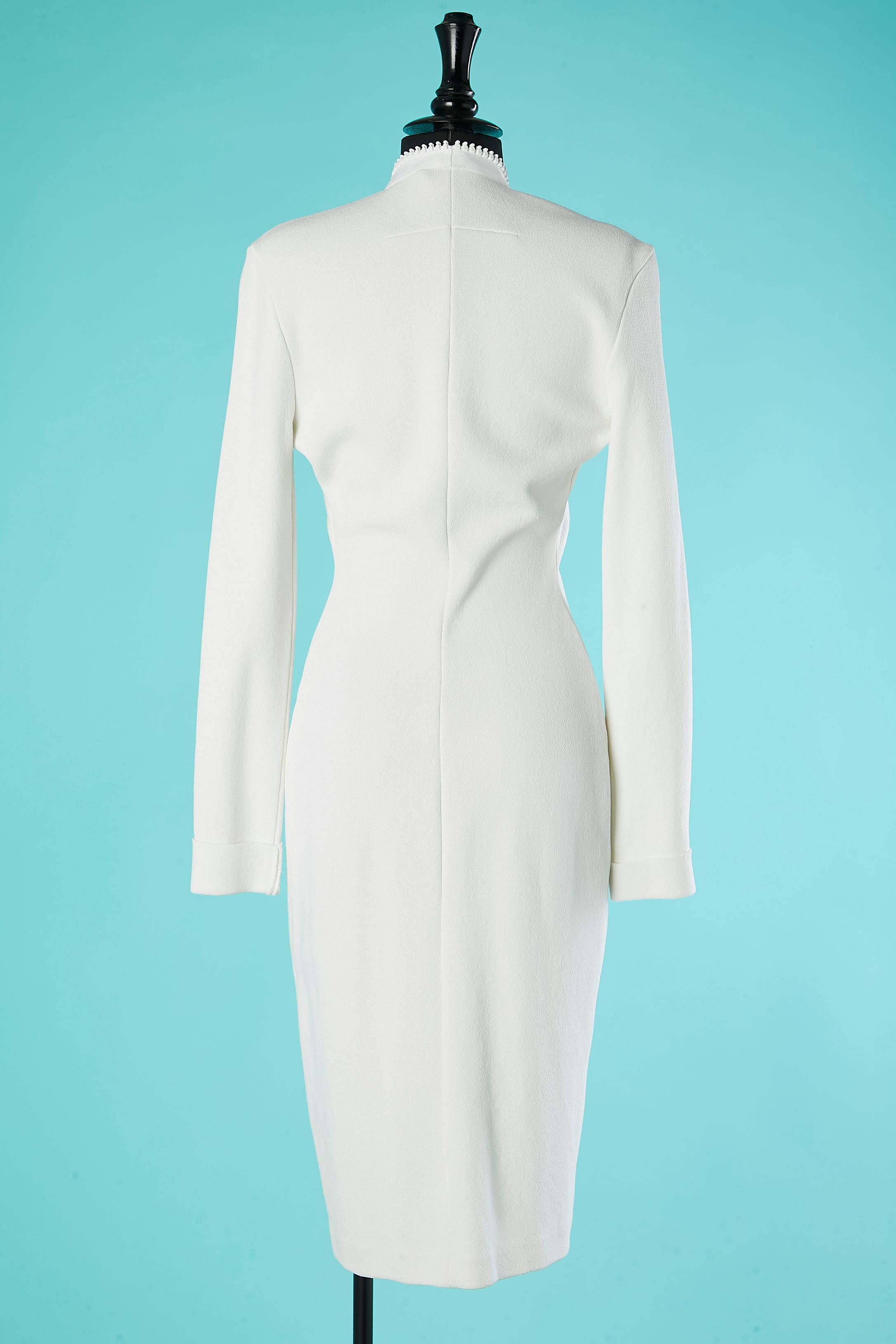 Weißes Kleid mit übergroßem Reißverschluss vorne Givenchy by Ricardo Tisci Frühjahr 2016 im Zustand „Hervorragend“ im Angebot in Saint-Ouen-Sur-Seine, FR