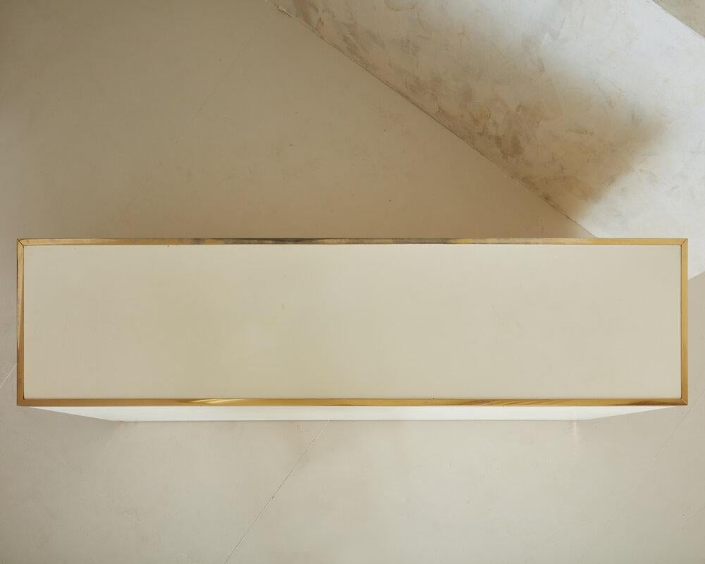 White Dresser With Brass Details by Luciano Frigerio for Frigerio DI Desio 8