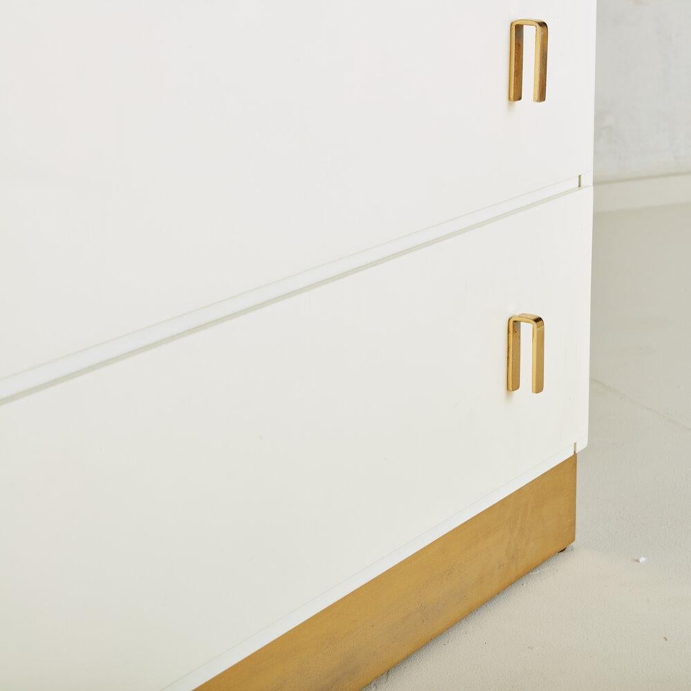 White Dresser With Brass Details by Luciano Frigerio for Frigerio DI Desio 2