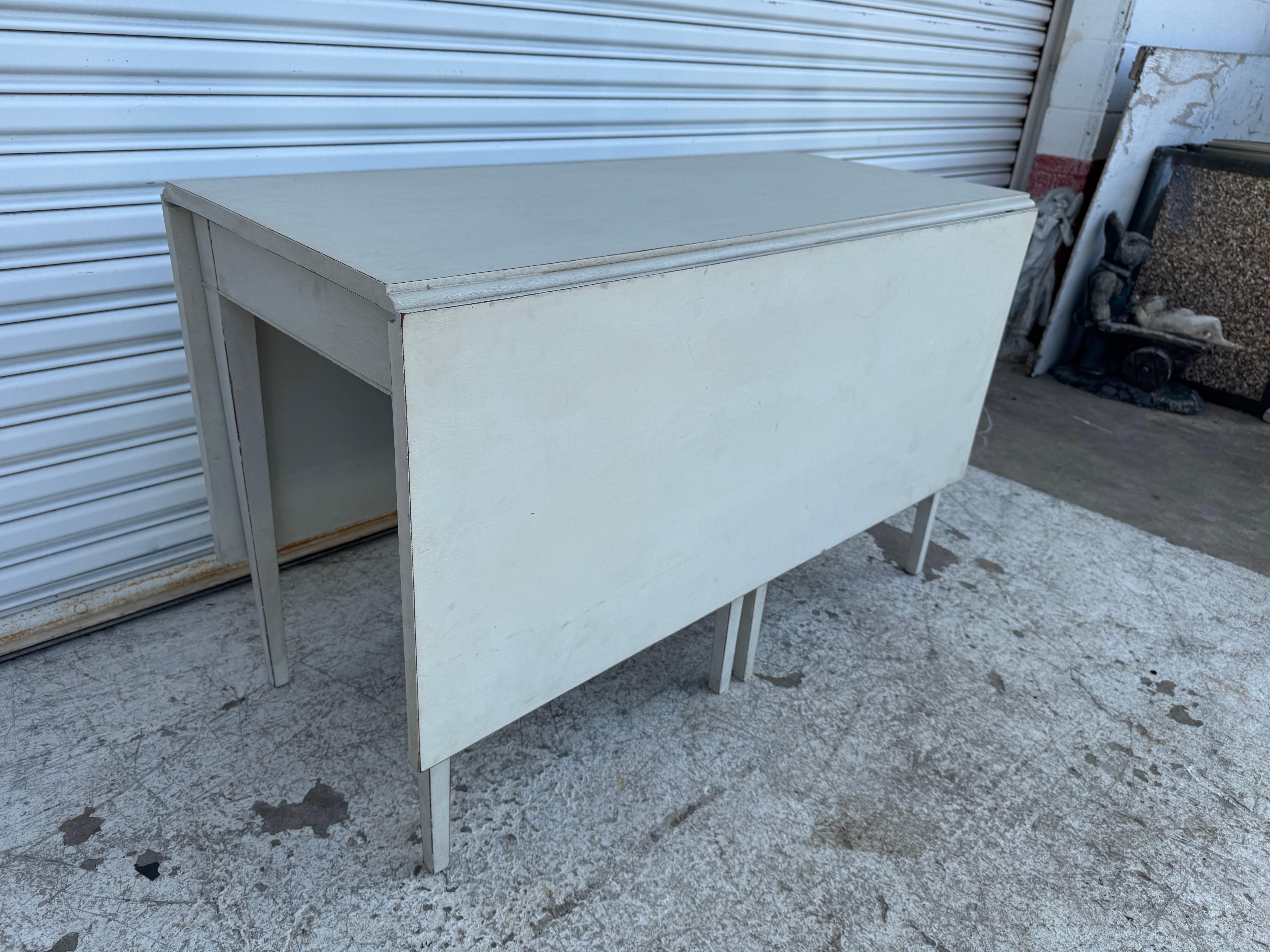 20th Century White Drop Leaf Table For Sale