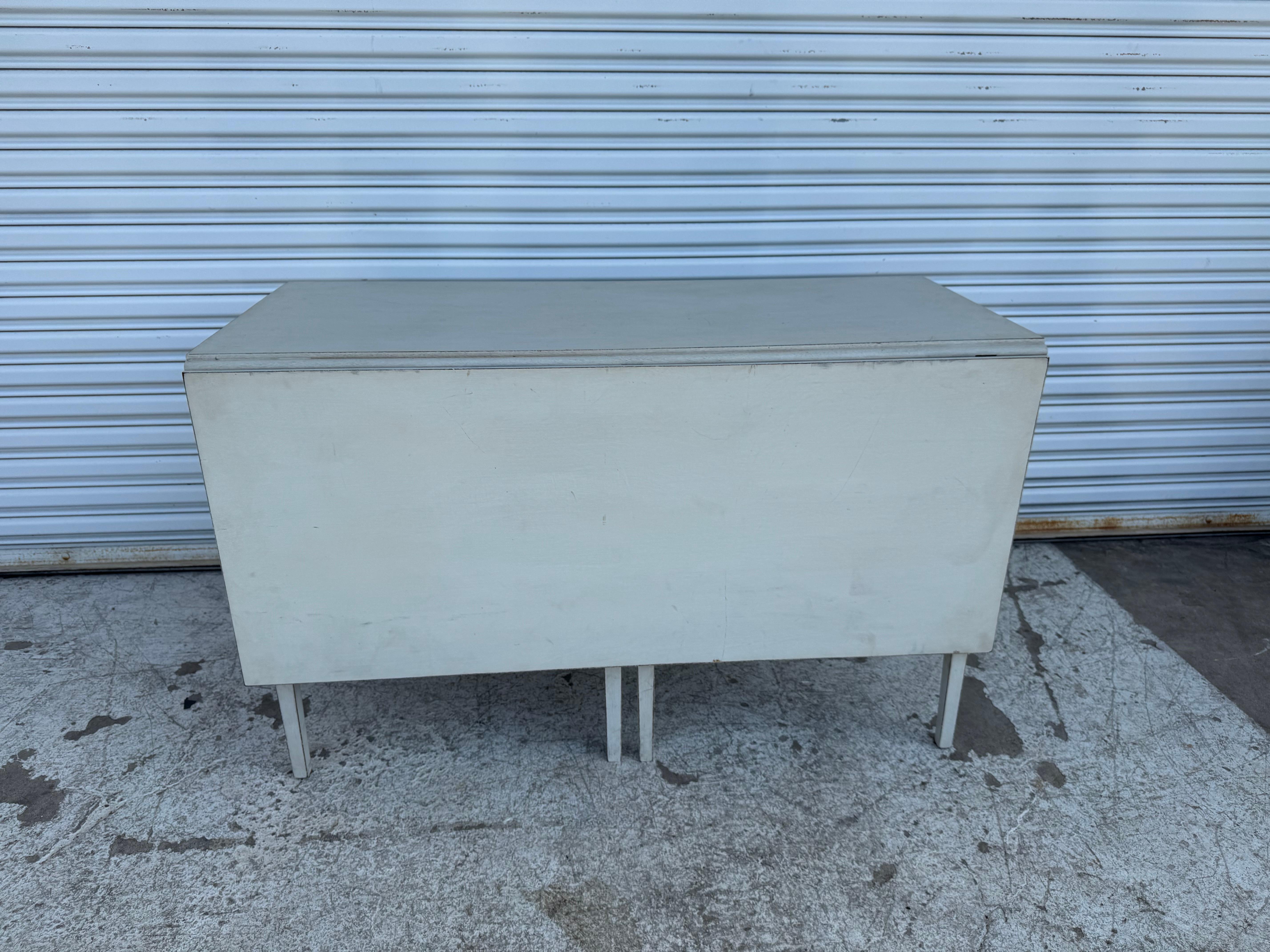 Wood White Drop Leaf Table For Sale