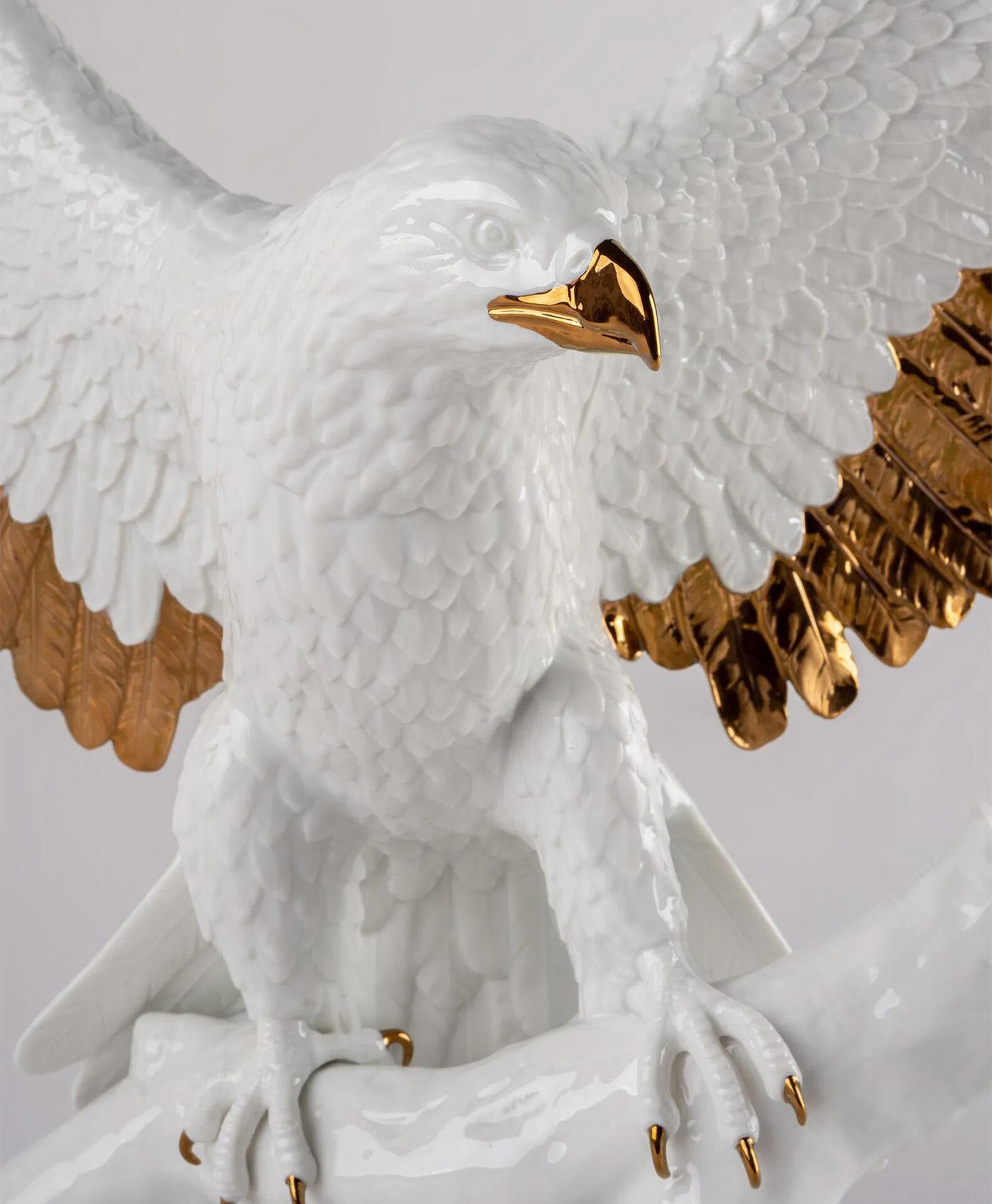 Portuguese White Eagle Sculpture For Sale