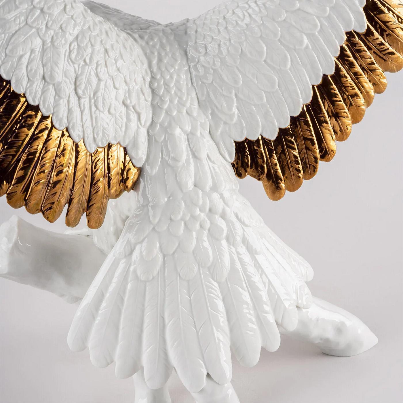 Glazed White Eagle Sculpture For Sale