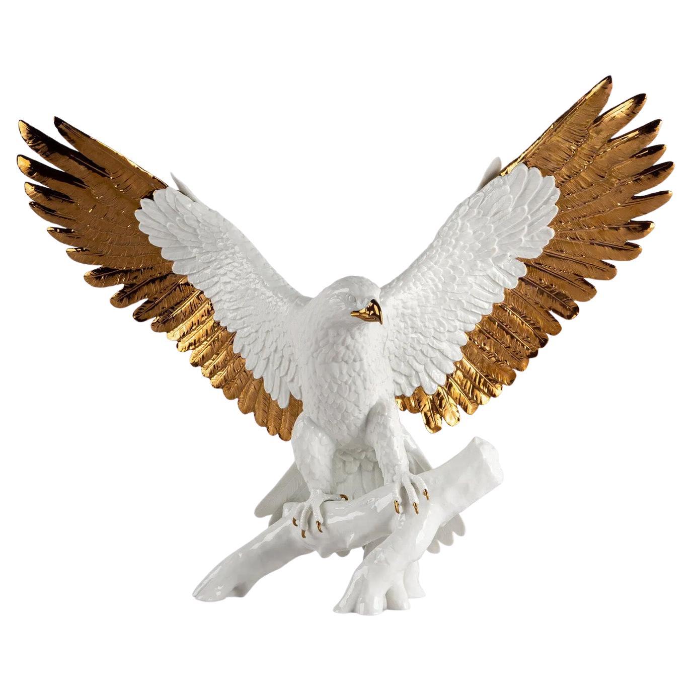 Lladro Freedom Eagle, White-Copper, Figurine