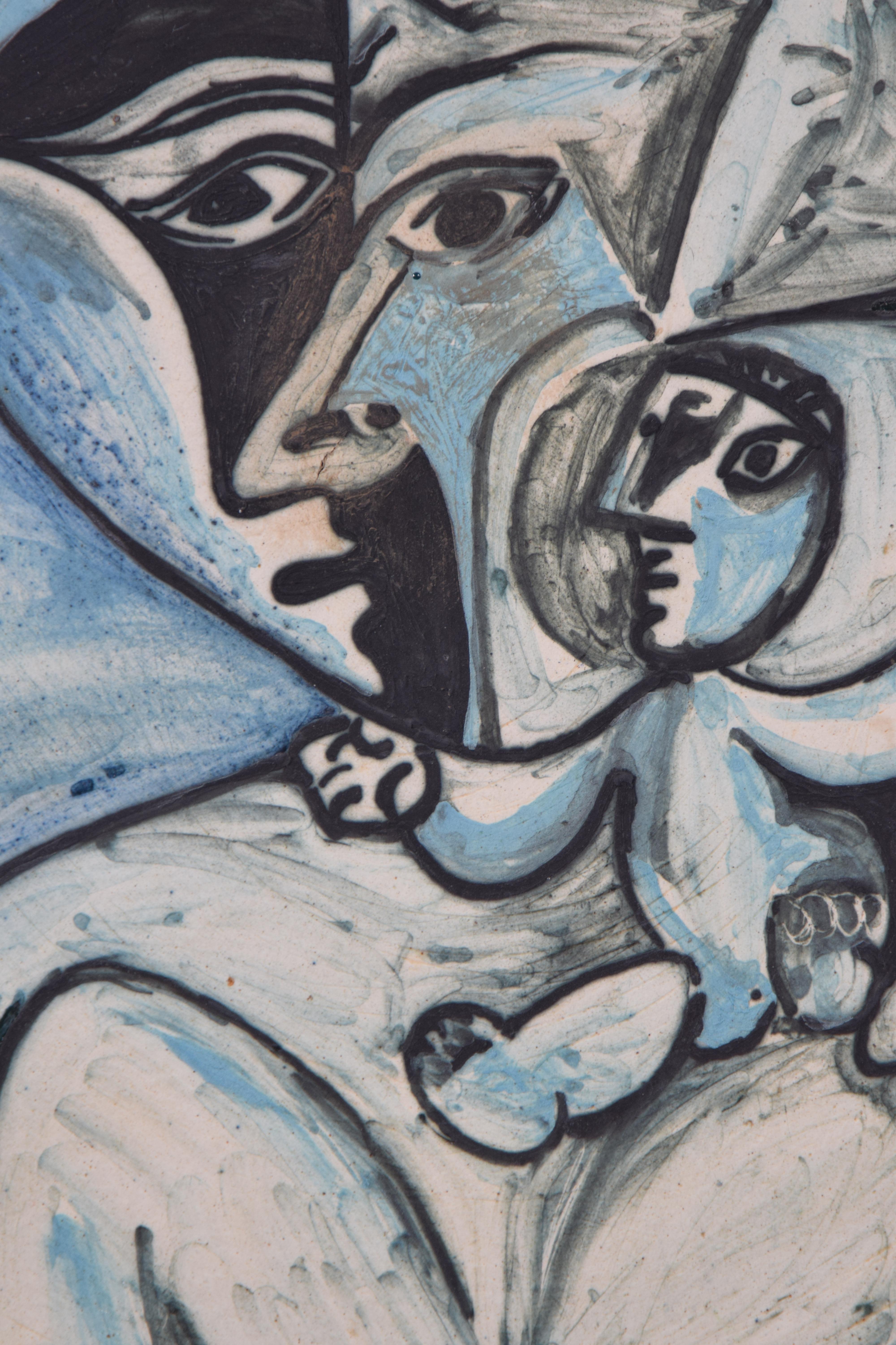 Italian White Earthenware Charger Signed Picasso For Sale