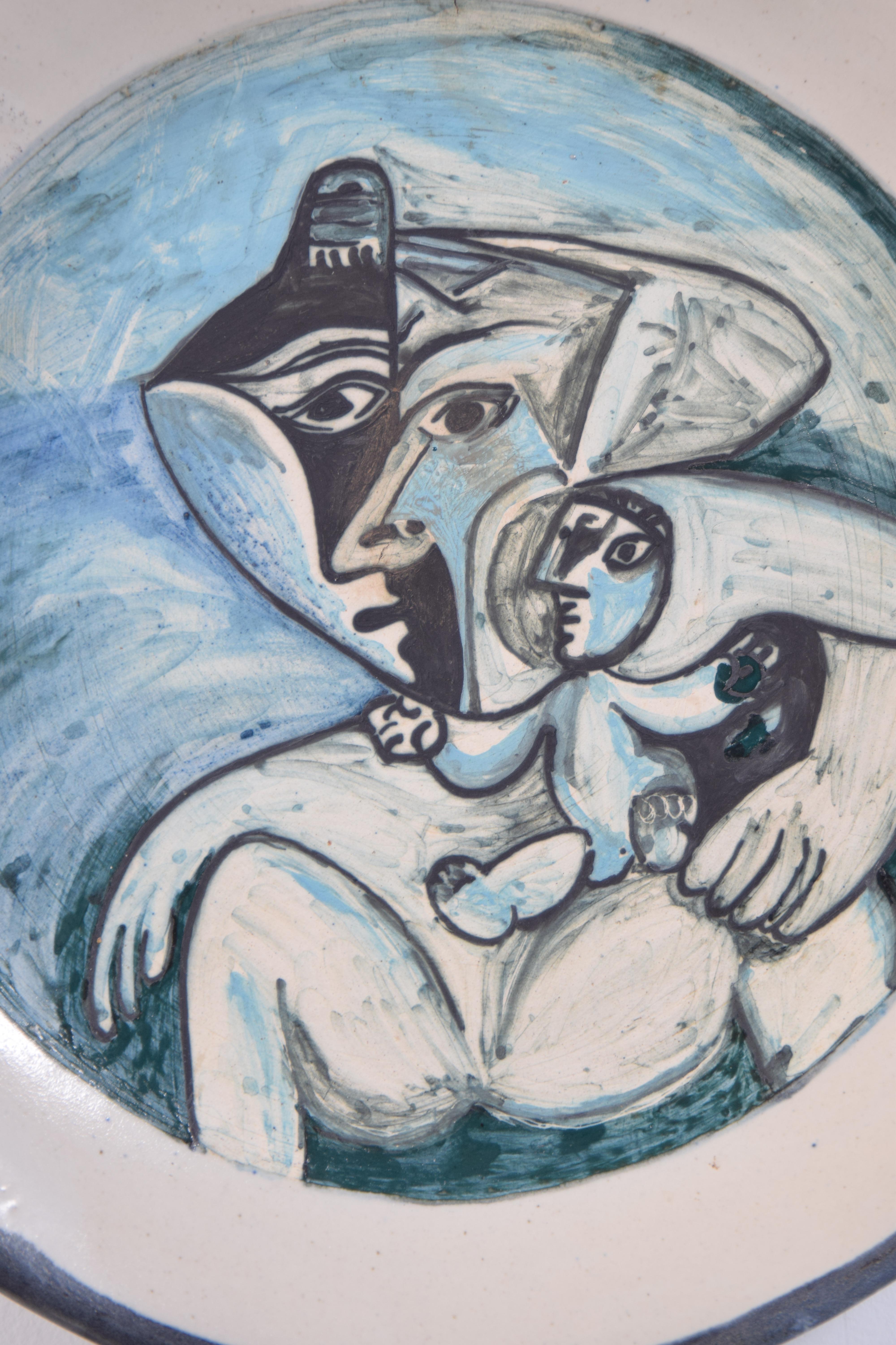 White Earthenware Charger Signed Picasso For Sale 1