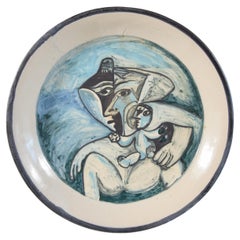 White Earthenware Charger Signed Picasso