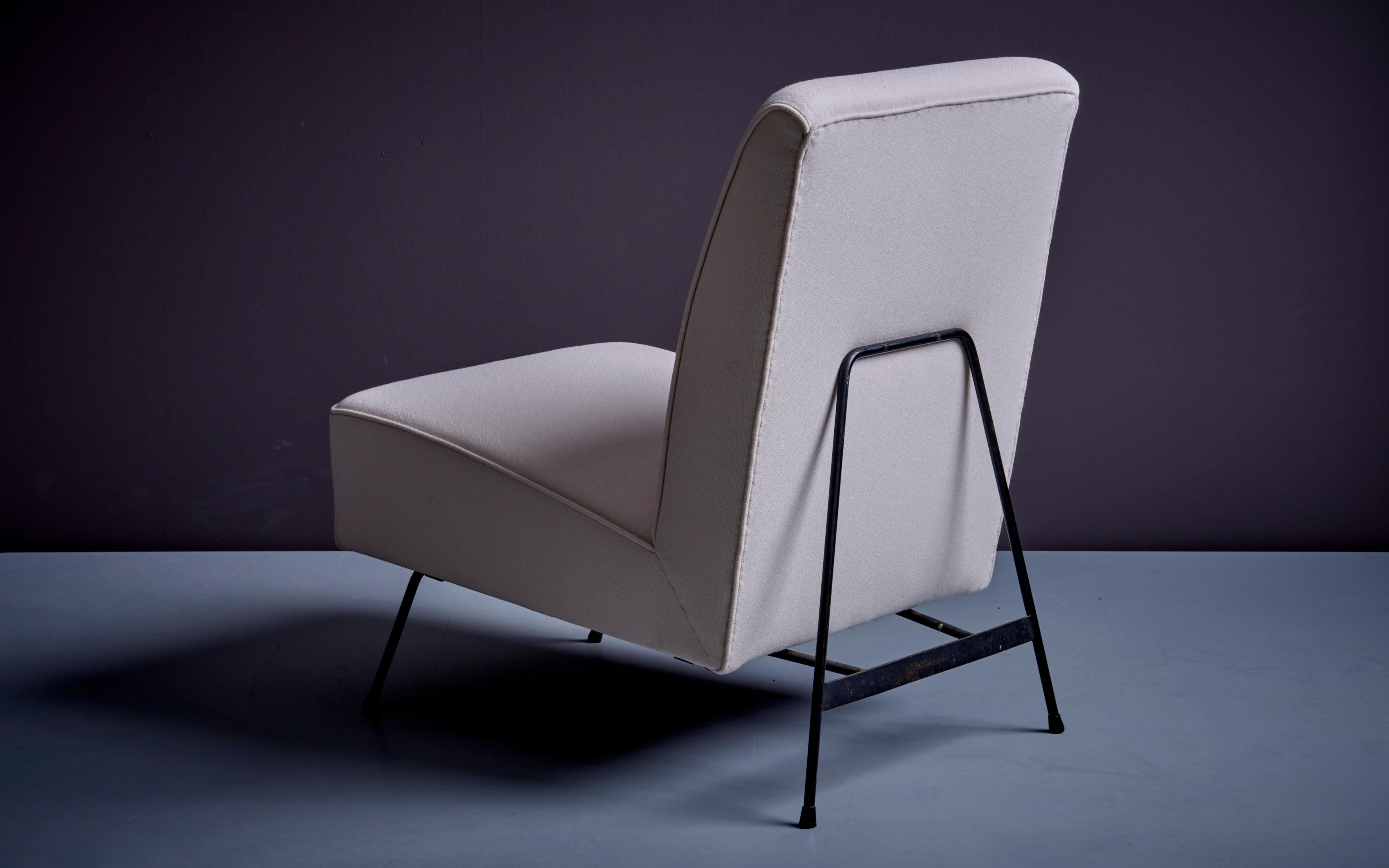 Easy Chair aus weißem Weiß von Franchioni Mario für Frama, Italien, 1950er Jahre (Metall) im Angebot