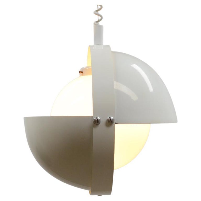 White “Eclipse” Pull Down Pendant by Dijkstra Lampen 70s at 1stDibs