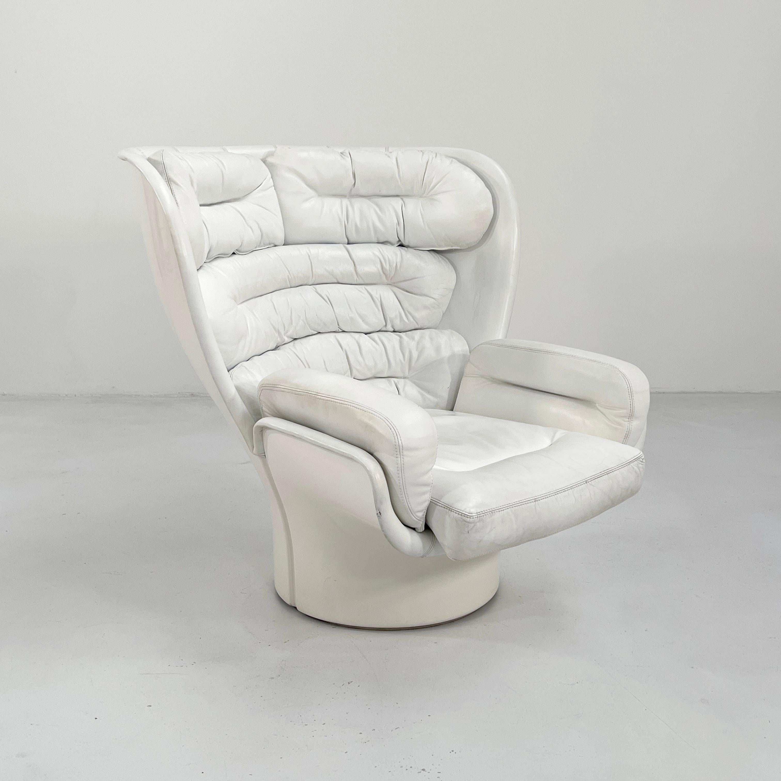 White Elda Lounge Chair by Joe Colombo for Comfort, 1960s In Good Condition In Ixelles, Bruxelles