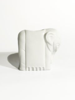 Weiße Elefantenvase in Weiß, Neuauflage von Gio Ponti für Richard Ginori, 1980er Jahre
