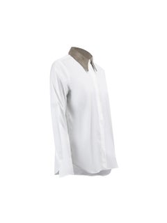 White Embellished Collar Shirt Size M