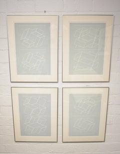 "White Embossings on Gray" Prints by Josef Albers