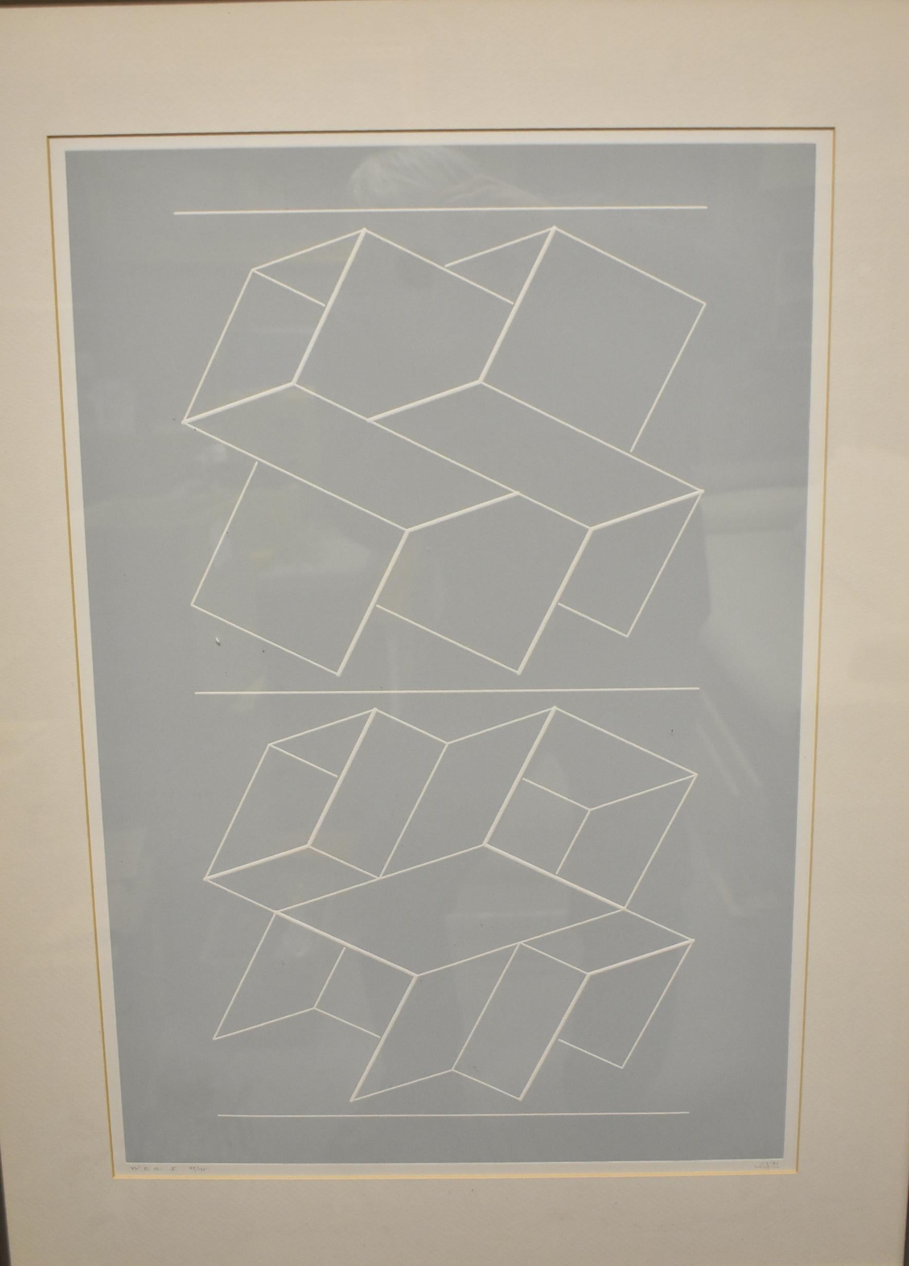 Fin du 20e siècle Impressions White Embossings on Gray de Josef Albers en vente