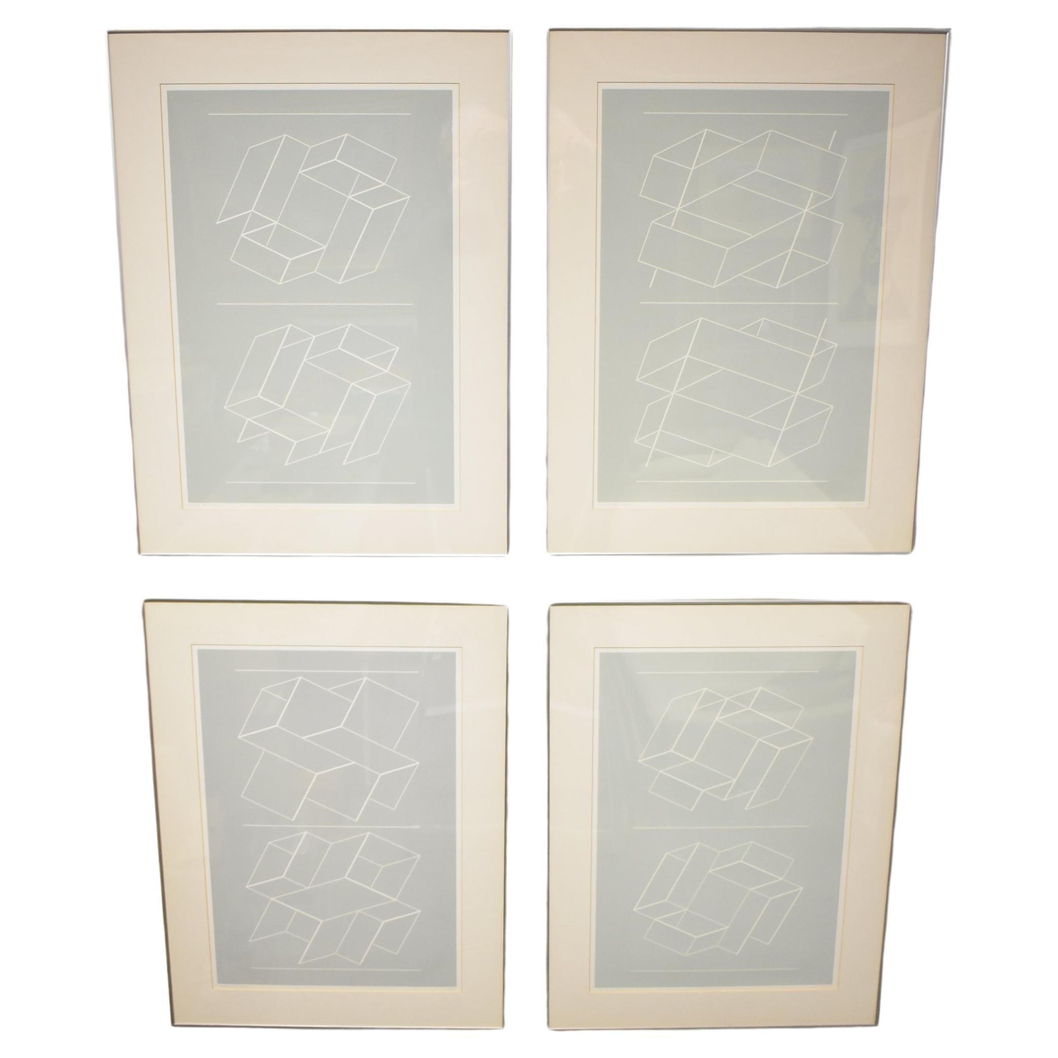 "White Embossings on Gray" Prints by Josef Albers For Sale